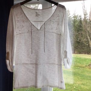 Gap optic white peasant top